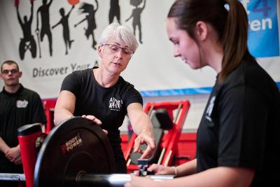 Gym 2 females 1 Male Bench Landscape